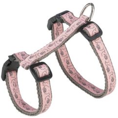 Postroj pro kočky s vodítkem, 27-45 cm/ 13 mm, 1,2 m, šedá/růžová