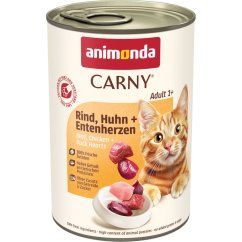 ANIMONDA konzerva CARNY Adult - hovězí, kuře, kachní srdce 400g