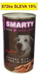 SMARTY Dog  Veal/Telecí  chunks, konzerva 1240 g