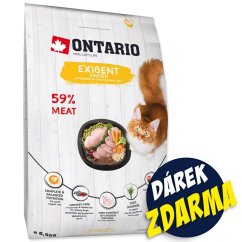 Krmivo Ontario Cat Exigent 6,5kg + 6 kapsiček ZDARMA