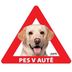 Samolepka pes v autě venkovní LABRADOR ZLATÝ