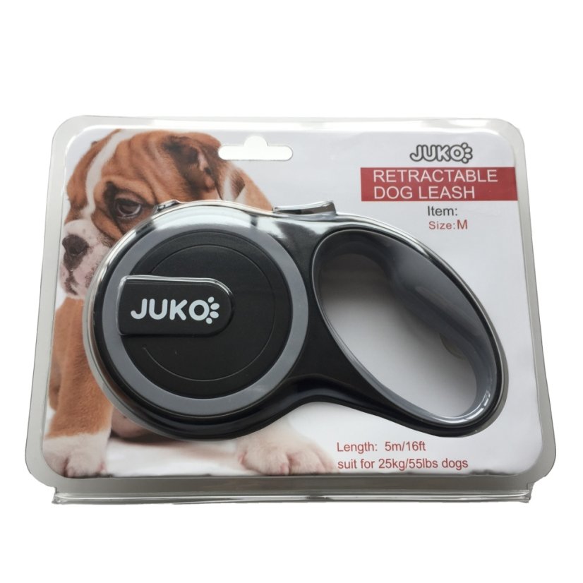 Samonavíjecí vodítko tape šedá M 25 kg 5 m