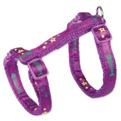 Postroj Trixie pro kočky s vodítkem fuchsiový s motivem kostí 23–39 cm/10 mm, 1,20 m