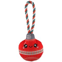 Hračka Dog Fantasy Winter Tale ozdoba vánoční pískací, červená 30cm