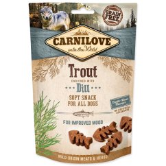Pochoutka Carnilove Dog Soft Snack pstruh s koprem 200g