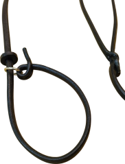 Předváděcí vodítko do ruky s koženým dorazem - kulatá kůže, 6 mm