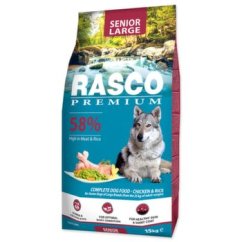 Krmivo Rasco Premium Senior Large kuře s rýží 15kg
