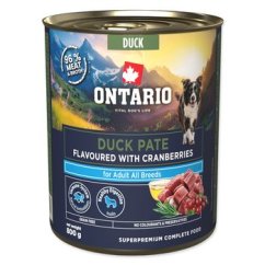 Konzerva Ontario Adult kachní pate s příchutí brusinek 800g