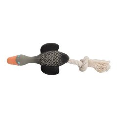 Divoká husa MINI s bavlněným lanem, se zvukem, 22cm, šedá,růžová, HipHop