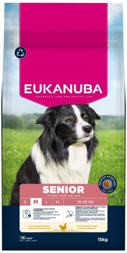 Krmivo EUKANUBA Senior Medium rich in fresh chicken 15kg