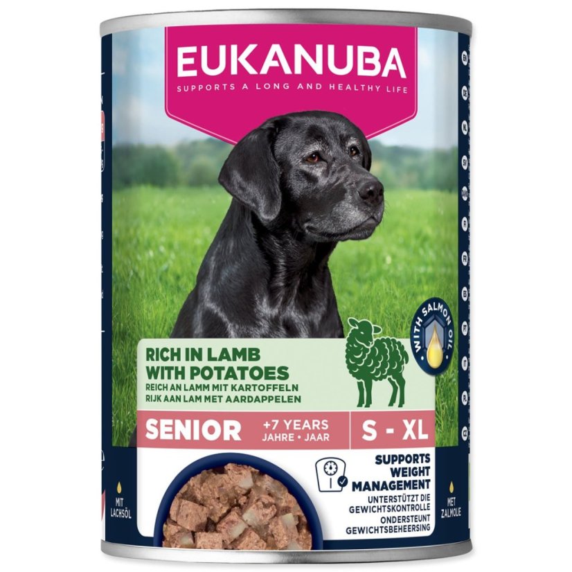 Konzerva EUKANUBA Senior bohatá na jehněčí s bramborami 400 g