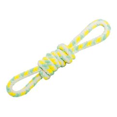 Hebké pletené přetahovadlo "osma" 24 cm, pistáciová, žlutá, bílá, HipHop Dog PLUSH