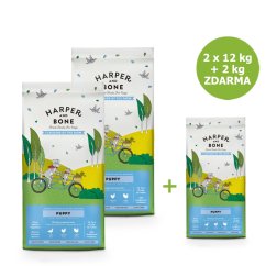 Harper and Bone Dog Puppy příchutě farmy AKCE 2 x 12 kg + 2 kg ZDARMA