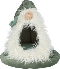 Xmas Bed Dwarf, vánoční sametová kukaň Skřítek, ø 45 × 47 cm, šalvějová