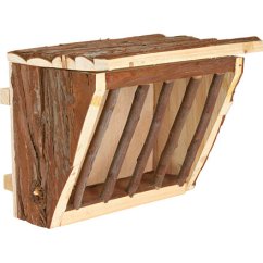 Dřevěné jesličky na seno s úchytem na klec 20 x 15 x 17 cm