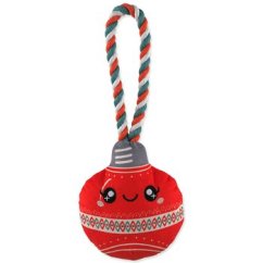 Hračka Dog Fantasy Winter Tale ozdoba vánoční pískací, červená 30cm