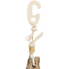 Závěsná přírodní hračka pro papoušky, mahagon/mušle, 26 cm