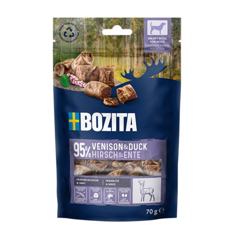 Bozita Dog Snacks Meaty Bites Venison & Duck GF 70 g