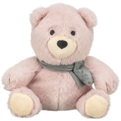 Vánoční medvídek Teddy, bez zvuku, 19 cm, růžová