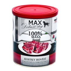 MAX Deluxe Dog kostky hovězí svaloviny s chrupavkou, konzerva 800 g