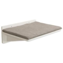 Platforma Trixie k připevnění na stěnu s polštářem bílá 50x17,5x36,5cm