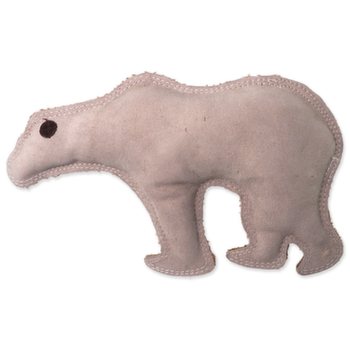 Hračka Dog Fantasy Dura-fused medvěd pískací, kůže a juta 28cm
