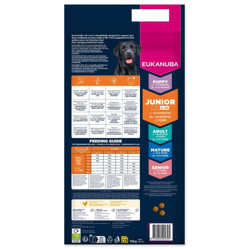 Krmivo EUKANUBA Junior Large rich in fresh chicken 15kg