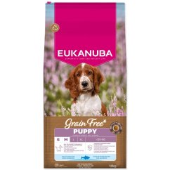 Krmivo EUKANUBA Grain Free Puppy Small & Medium rich in ocean fish 12kg