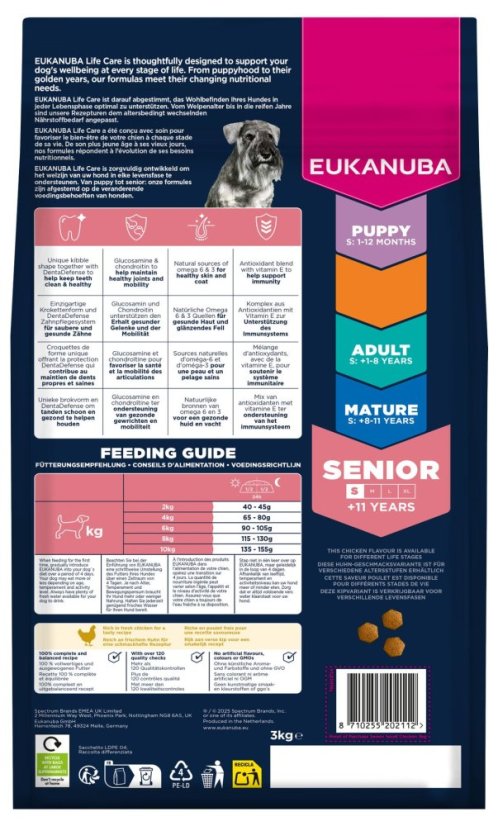 Krmivo EUKANUBA Senior Small rich in fresh chicken 3kg
