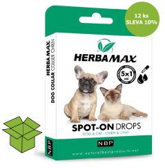 Herba Max Spot-on Dog & Cat repelentní kapky 5 x1 ml (12 ks) SLEVA 10 %