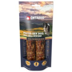 Pochoutka Ontario Protein hovězí, žvýkací rolka malá 2ks 12,7cm