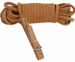 Barvářská šňůra ukončená přezkou - 6 mm, přírodní