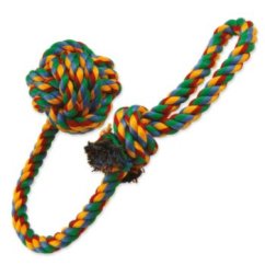 Hračka Dog Fantasy přetahovadlo házecí barevné 55cm