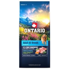 Krmivo Ontario Adult All Breeds Monoprotein Turkey & Sweet Potatoes 12kg