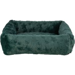 Xmas Bed Stars, vánoční obdélníkový pelech s okrajem, tmavá zelená