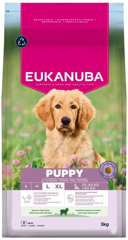 Krmivo EUKANUBA Puppy Large rich in lamb 3kg