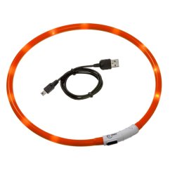 LED obojek dobíjecí Karlie, oranžová 75 cm