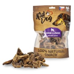 KIDDOG 100% Natural Snack, jehněčí plíce 2-4 cm / 80 g