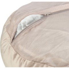 Vánoční sametový pelech LIVIA, kulatý s okrajem, o 50 cm, béžová