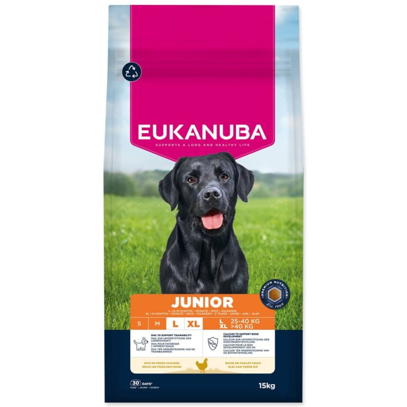Krmivo EUKANUBA Junior Large rich in fresh chicken 15kg