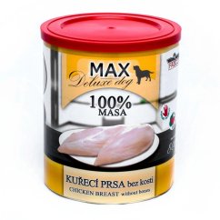 MAX Deluxe Dog kuřecí prsa bez kosti, konzerva 800 g