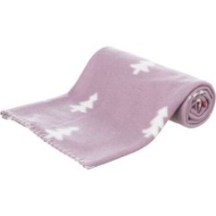 Vánoční deka NIVIA 100 x70 cm, fleece, šedá/berry/petrolejová