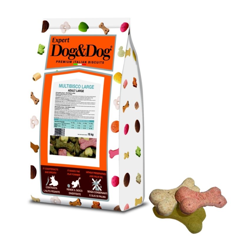 Dog & Dog Expert Multibisco velké sušenky 15 kg