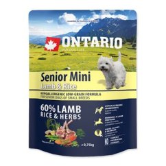 Krmivo Ontario Senior Mini Lamb & Rice 0,75kg