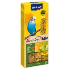 Tyčinky Vitakraft Kracker Trio Mix andulka, s banány, bylinkami a kiwi 3ks