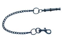Píšťalka kovová s řetízkem a karabinou nastavitelný tón 6 cm
