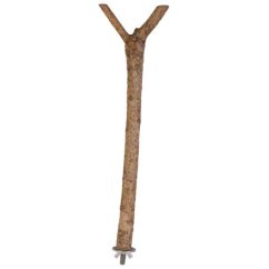 Dřevěné bidýlko Y s kovovým úchytem do klece