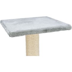Škrabací sloupek BEANA s odpočívadlem, 9 cm / 69 cm, sisal/plyš, šedá