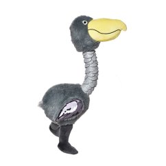 Hračka pštros plyš s odolným krkem pískací