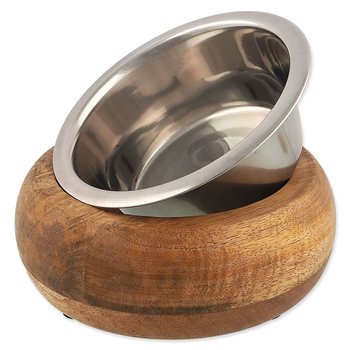 Miska Dog Fantasy nerez v dřevě, zaoblená 1730ml